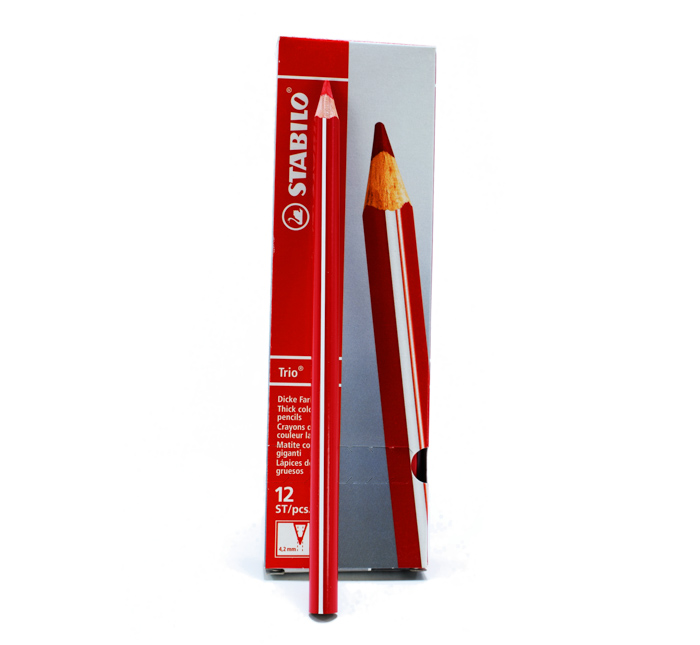 Lapiz rojo grafito trio jumbo Stabilo 12pcs (203-310)