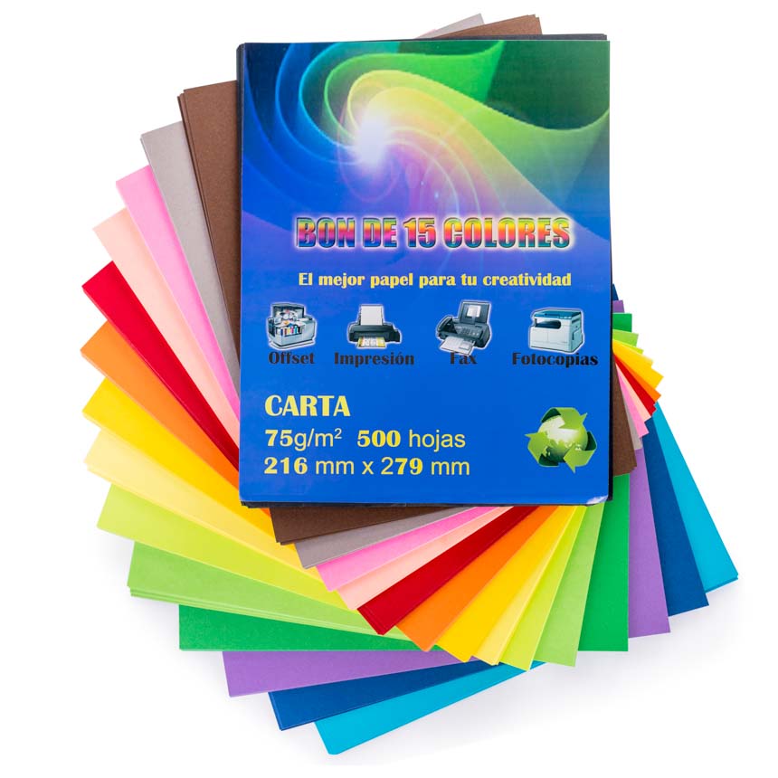 Bon de 15 colores 500 hojas Carta