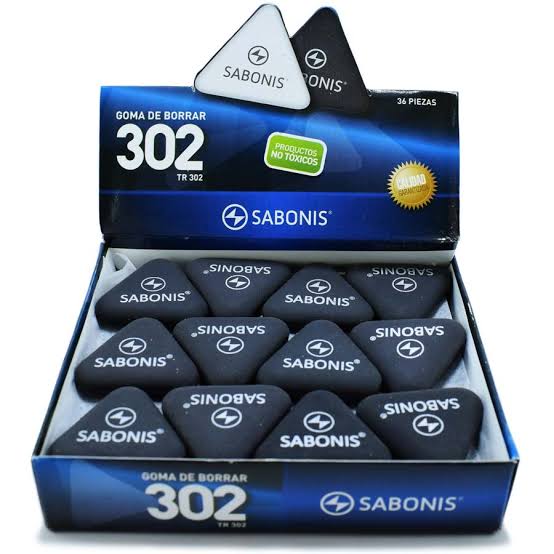 Borrador triangular 303 grande negro Sabonis 24pcs