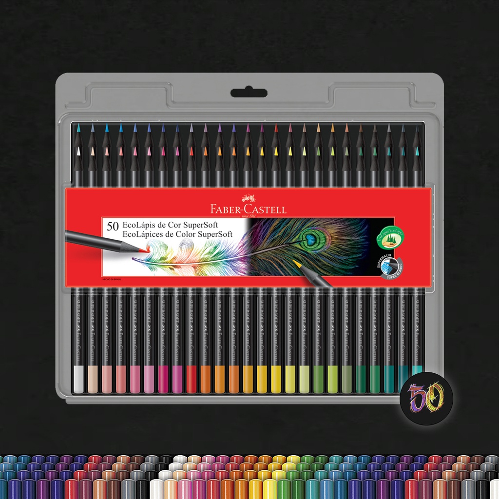 Color largo redondo Faber Castell 50 colores SUPER SOFT