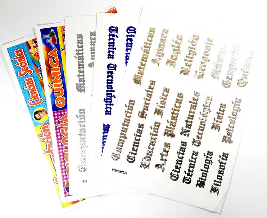 Etiquetas de Materias Escolares