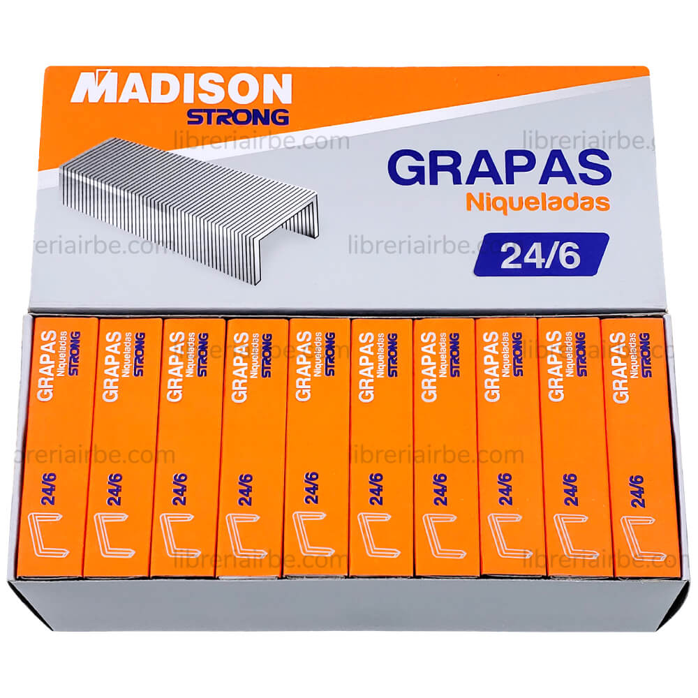 Grapas 24/6 niqueladas 24/6 MADISON 10x1000pcs