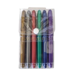 Marcador febriel para superficies oscuras (azul, plata, lila, rojo, verde y dorado) 6Pc