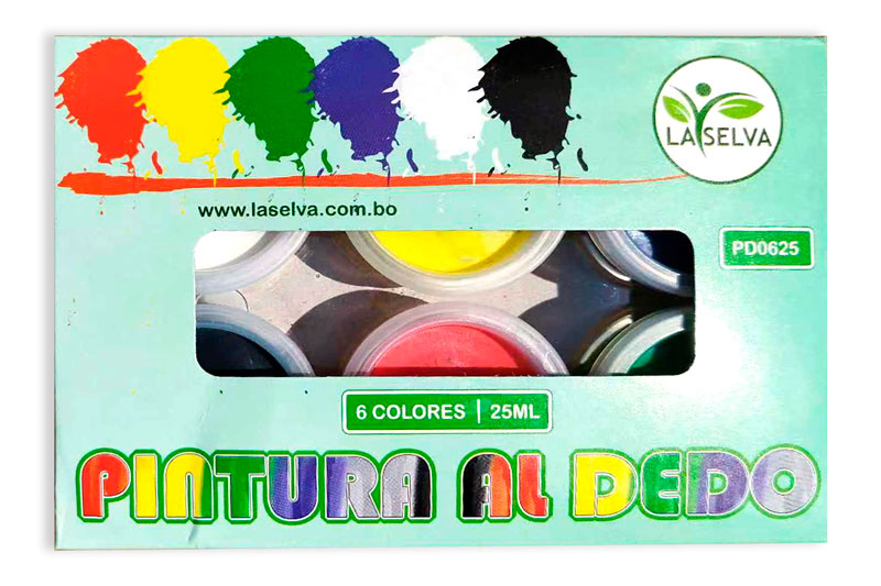 Pintura al dedo 25ml La Selva 6 colores