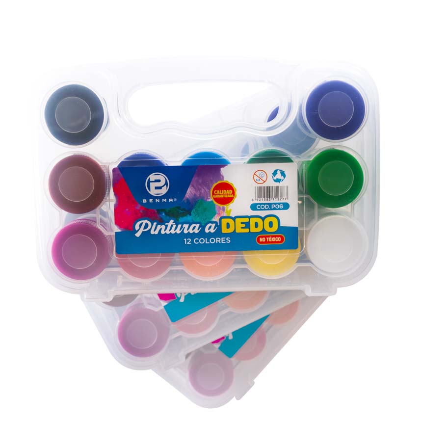 Pintura al dedo BENMA 12 colores de 20ML en Estuche Rigido