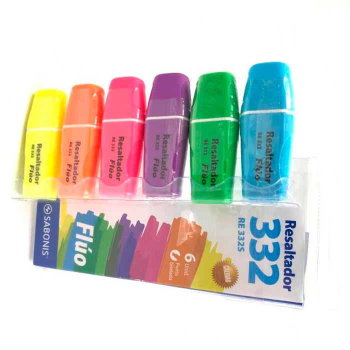 Resaltador Fluor Sabonis 6 Colores