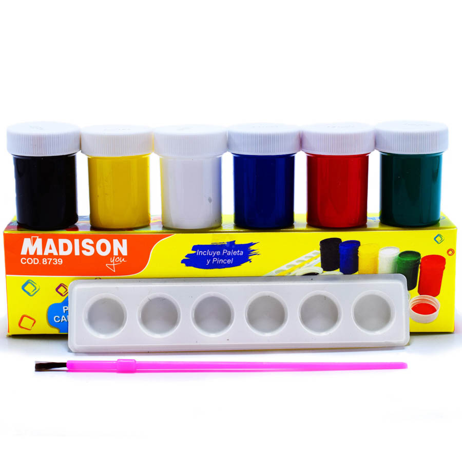 Tempera Gouache 22ml Madison  6 colores