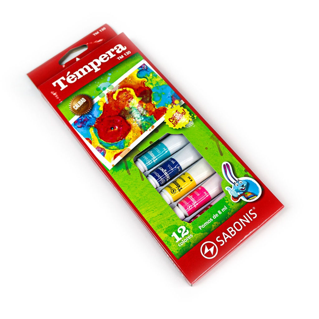 Tempera Sabonis 8ml Tubos 12 Colores
