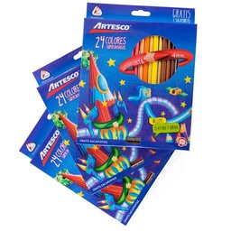 [16319000] Color Largo triangular Artesco 24 Colores+tajador