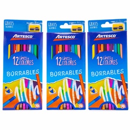 [16331201] Color Largo BORRABLE Artesco 12 Colores