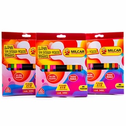 [3492] Color Largo JUMBO Milcar Doble Punta 12pcs = 24 Colores