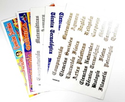 [ET-MET-ESC] Etiquetas de Materias Escolares