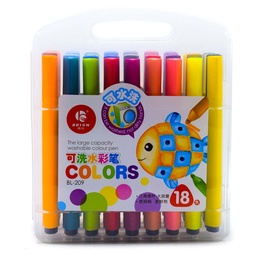 [BL-209-18] New Marcador Triangular Semigruesa Estuche Rigido 18Colores