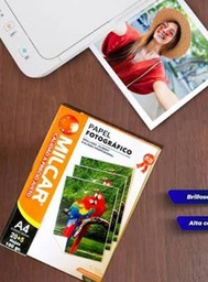 [2374] Papel Fotografico Brilloso Inkjet MILCAR  20hojas  + 5
