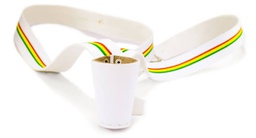 Porta mastil para estandarte o bandera vaso PLASTICO  Con cinta tricolor