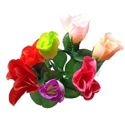 [ROS-R-C] ROSA ROJO Y COLORES CON LUZ 12 PCS  30cm  CON CELOFAN