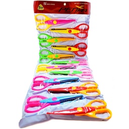 [6006] Tijeras Zig Zag 5" Escolar 12 Pcs